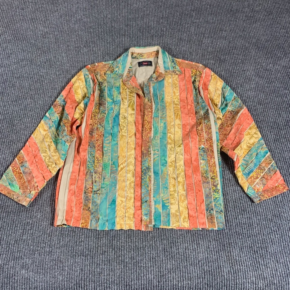 Wrangler Jacket Womens Small Striped‎ Colorful Open Front Shacket Southwestern